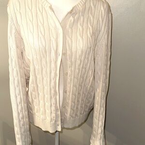 Ralph Lauren Cream Cable Knit Cardigan